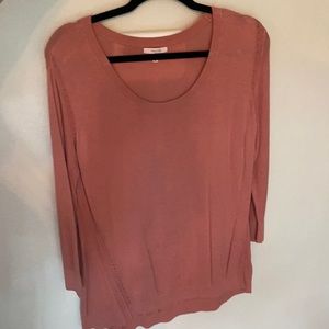 Quarter sleeve peach light sweater